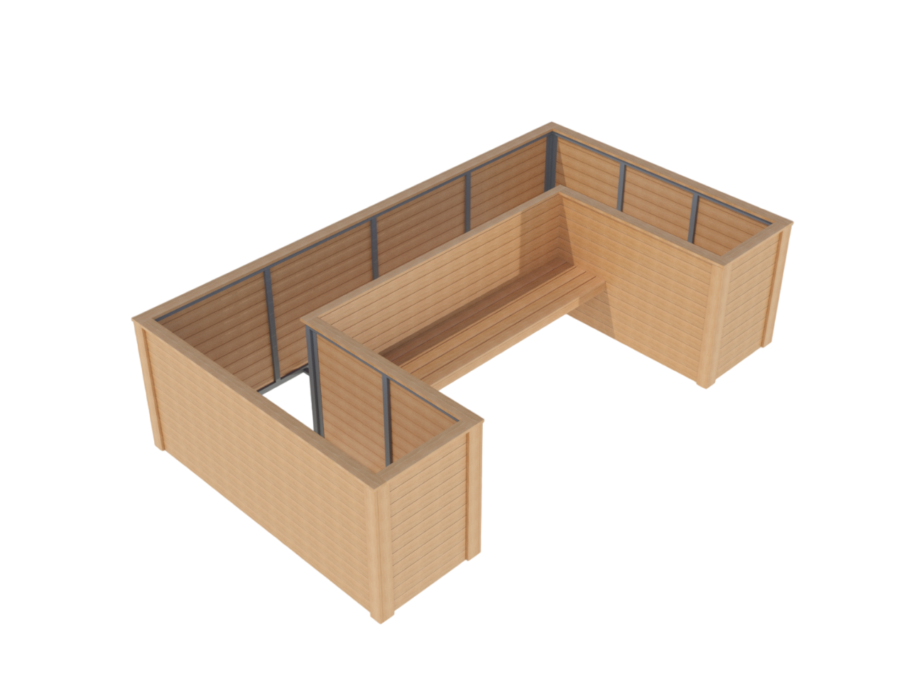Planters with built-in bench K 04